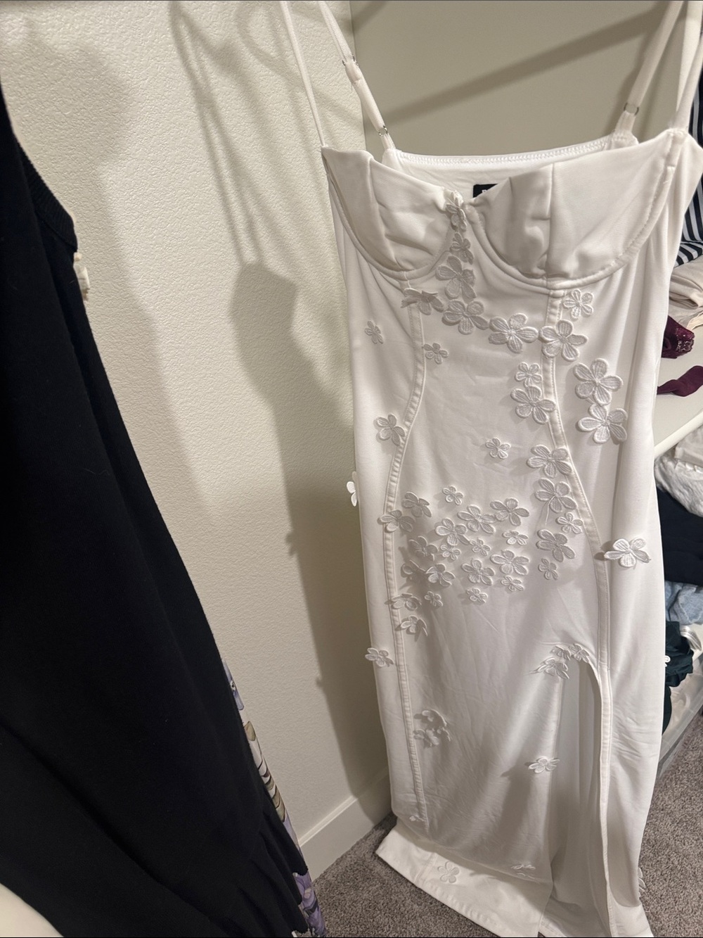 BABYBOO White Strapless Floral Appliqué Gown - Picture 5 of 7